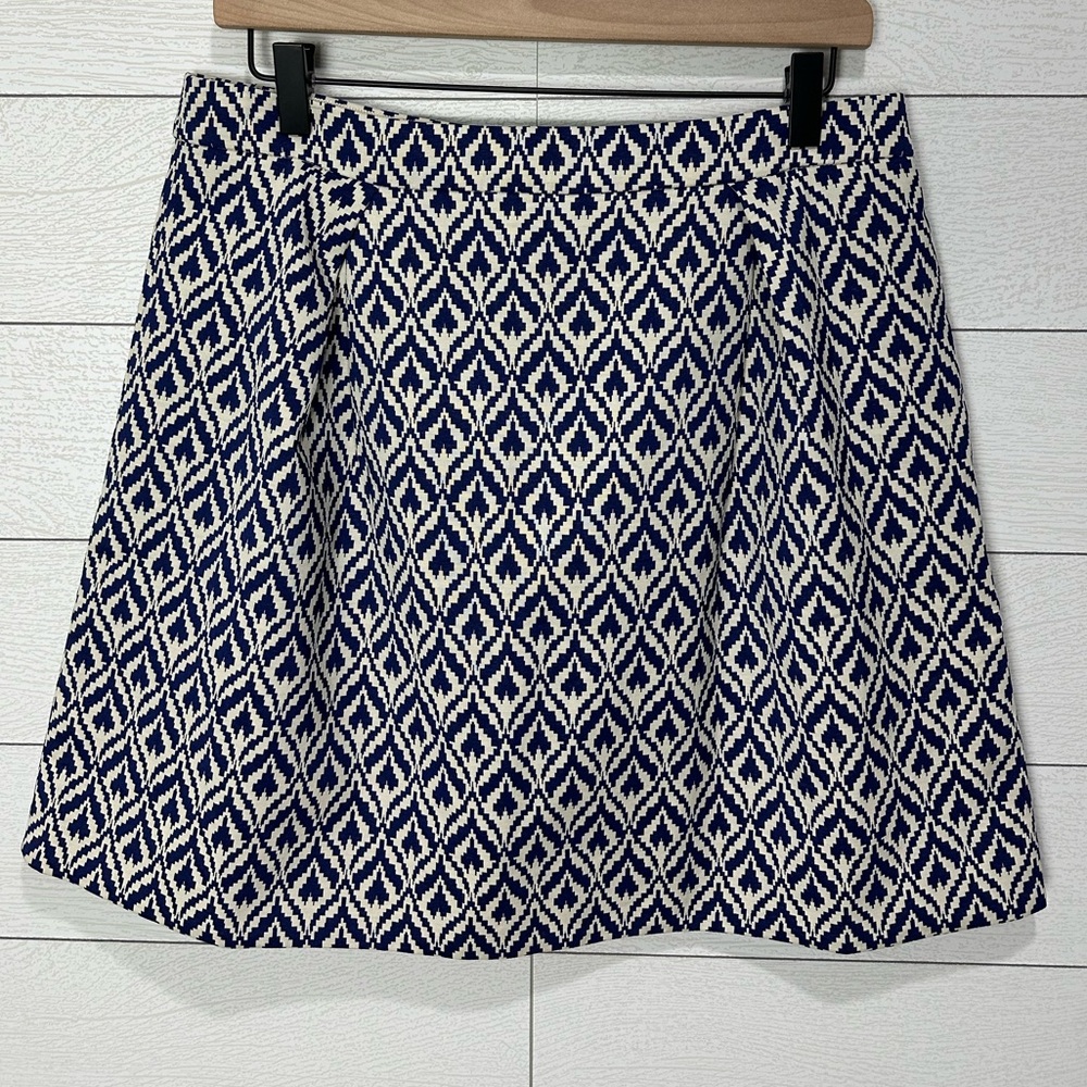 J Crew Navy & Cream Skirt Size 8